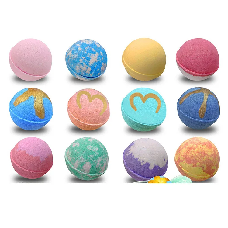 Customized Natural Essential Oil Bath Bombs Bath Fizzies Relaxing Home Spa Bubble Bath Salt Balls