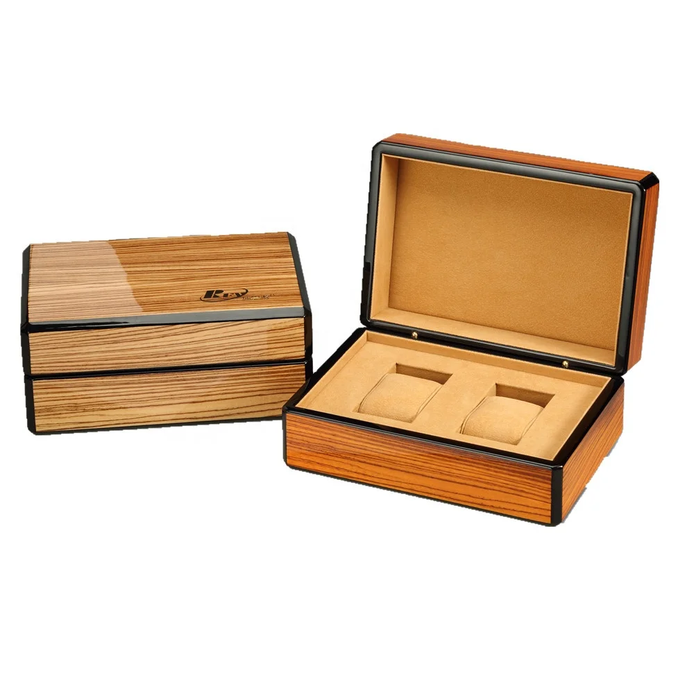 custom wooden gift packaging box for double watches