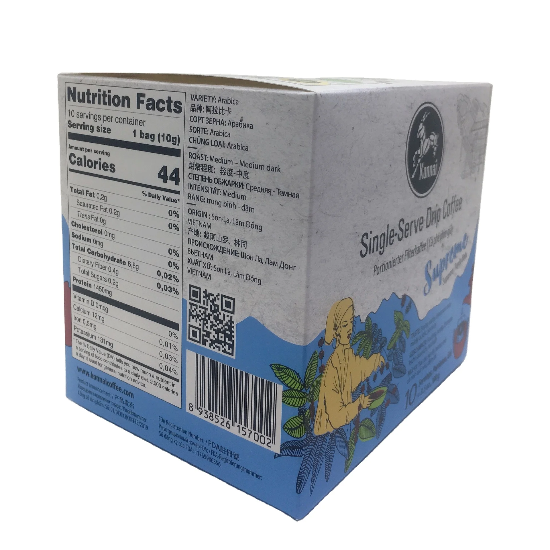 100% Arabica Viet Nam drip coffee bag: konnai single serve drip coffee - 14