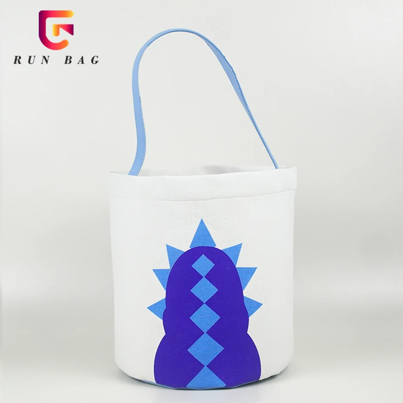 2020 Wholesale Egg And Candy Basket For Kids Canvas Unicorn Easter Basket