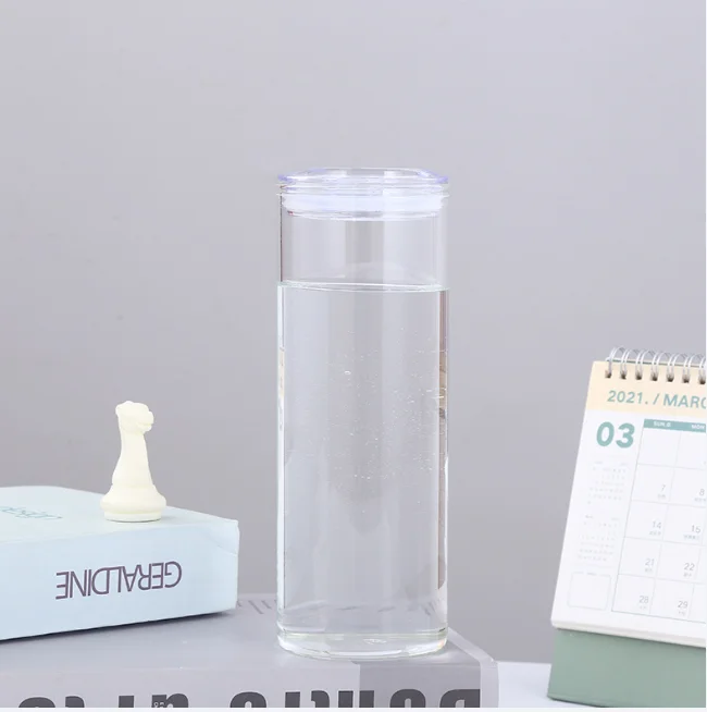 China manufacturer factory price glass coffee cup with straw glass cup with bamboo lid