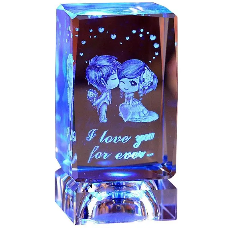 Honor Of Crystal Blank K9 Crystal Rose Laser Cube Crystal Wedding Gifts For Guests