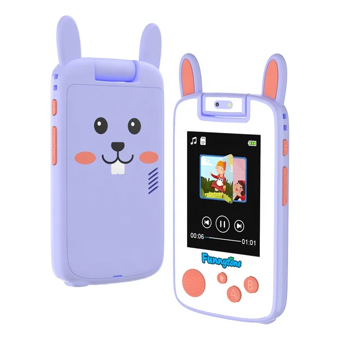 Pink rabbit education cell phone for kid toys phone kids learning game camera phone
