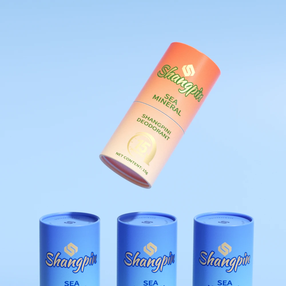 Biodegradable Push Up Deodorant Container Tube High End Small Round Lip Balm Push Up Packaging Paper Tube