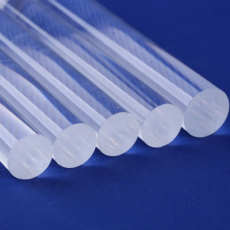 High Purity Cylinder Transparent Crystal Quartz Rod Quartz Glass Rod with Customized Size