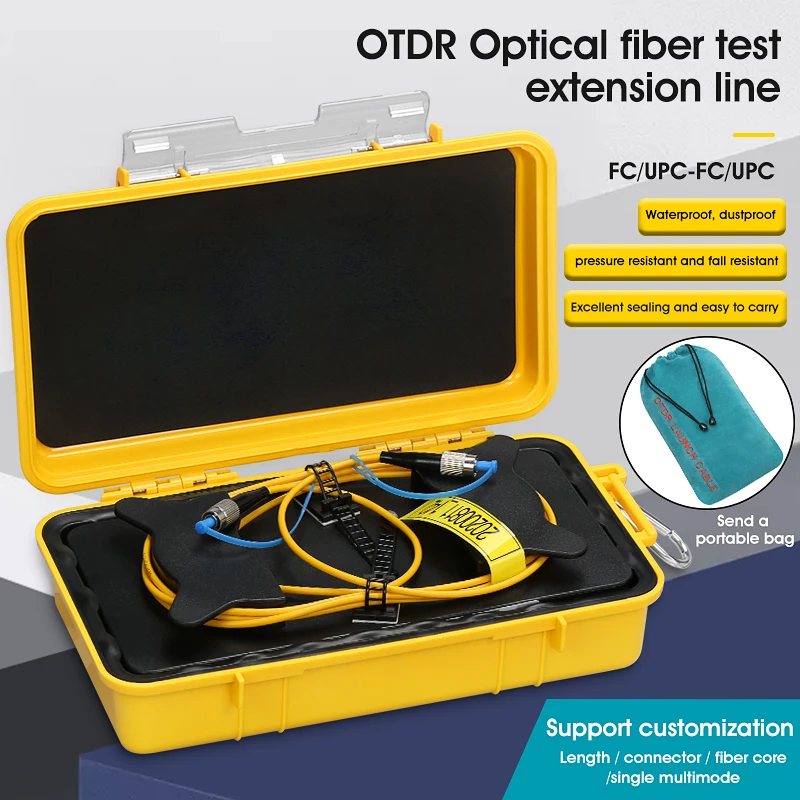 FC/UPC-FC/UPC 2KM OTDR Dead Zone Eliminator,Fiber Rings 500M Fiber Optic OTDR Launch Cable Box  2Km SM 1310/1550nm