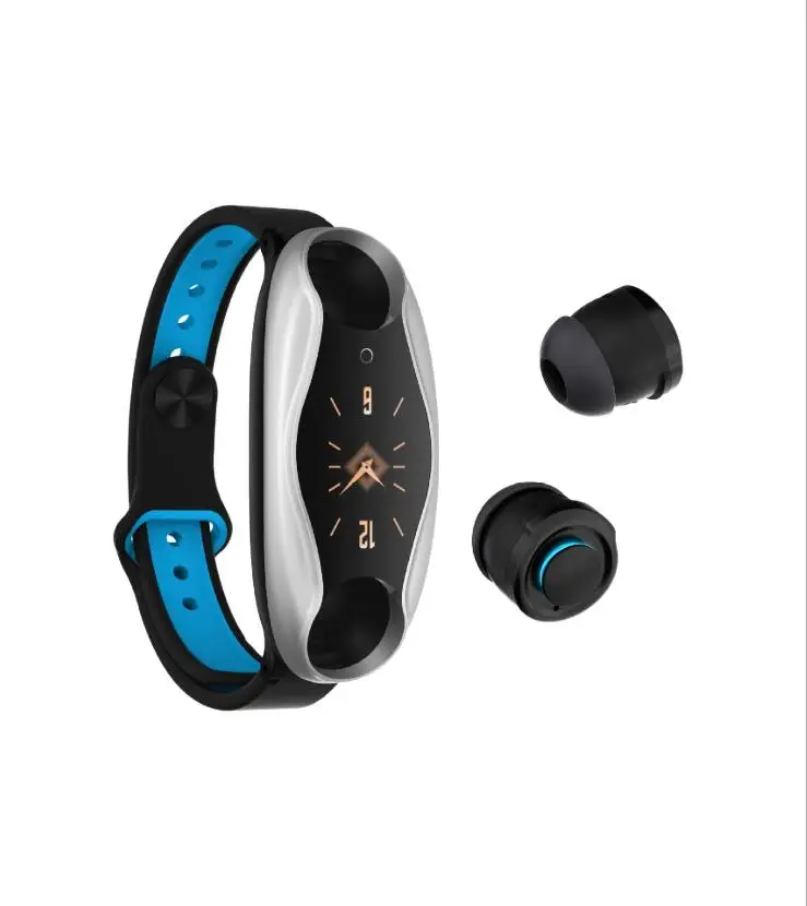 T90 Smart Watch with Earphones Sports Fitness Heart Rate Tracker Blood Pressure SmartWatch and Headset 2in1