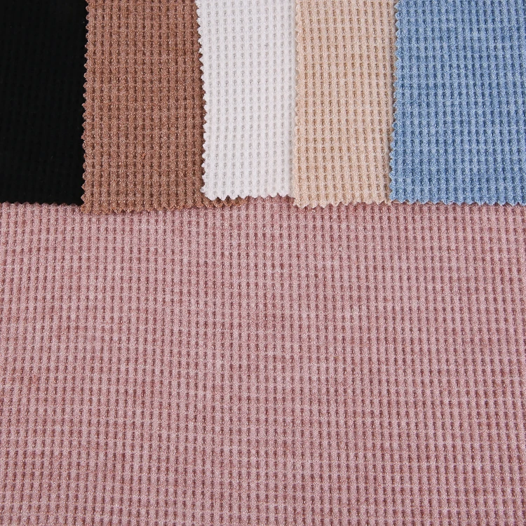 2024 Factory new design 290gsm knitted stain fabric 50%RAYON 43%POLY 7%SP Cashmere Waffle fabric for garments