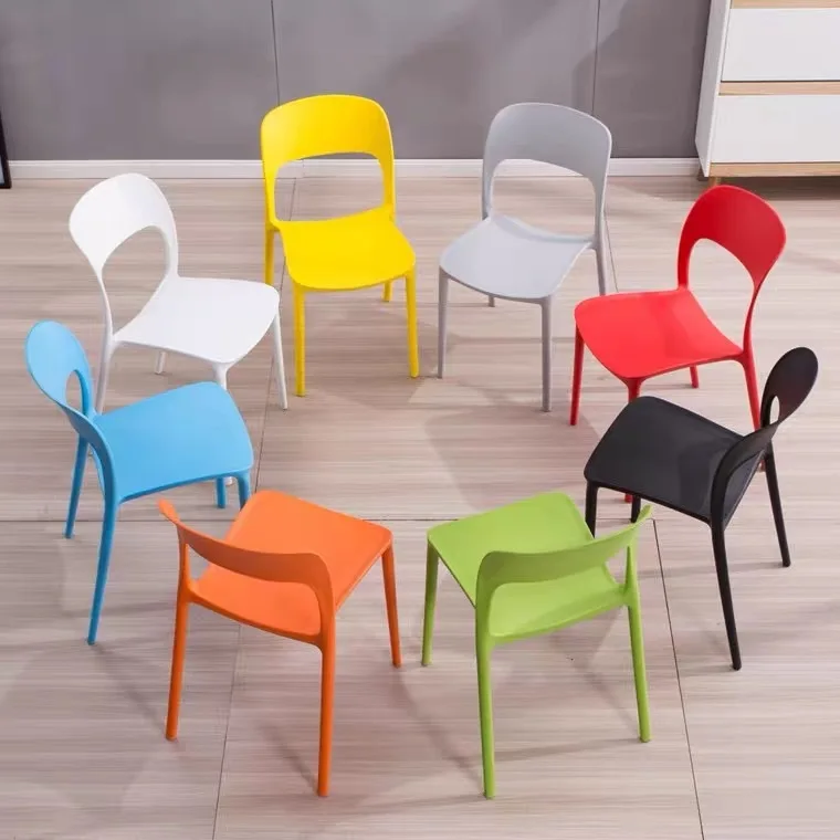 Colorful rainbow plastic chair wholesale cheap pp plastic dining  chair suitable for any place