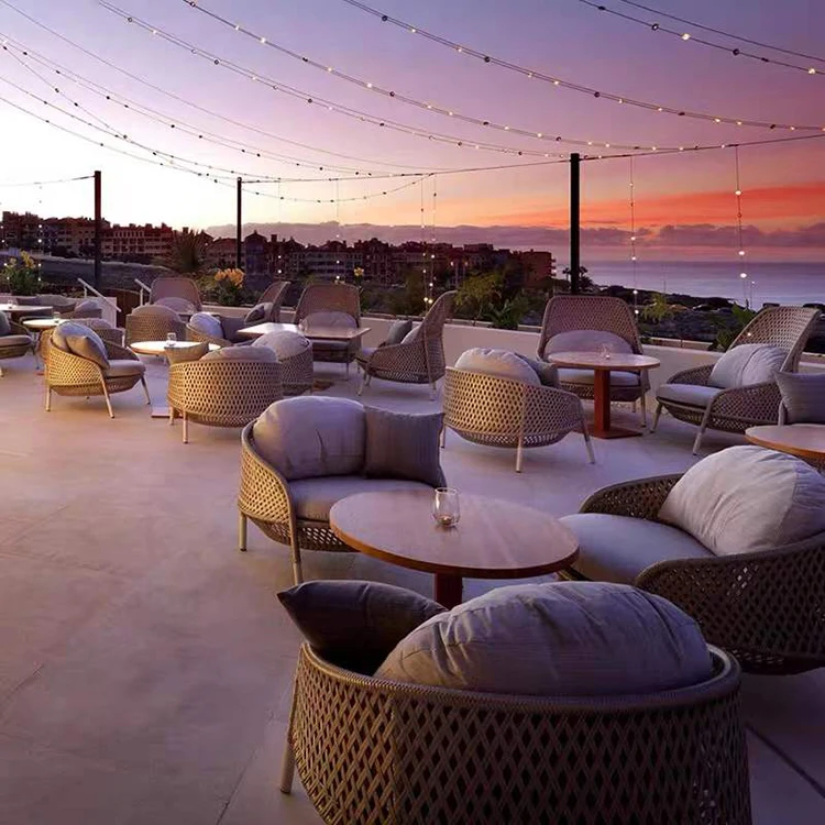 High-quality pools swimming furniture patio garden chairs courtyard leisure wicker sofa set outdoor