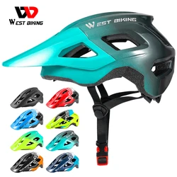 WEST BIKING Colorful Cycling Helmet Adjustable Outdoor Sports Bicycle Helmet Breathable Riding Equipment Visor Cycling Helmet