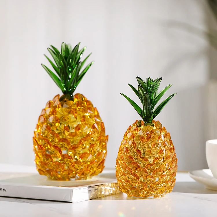 JY crystal crafts Best design crystal pineapple for wedding gifts decoration  customized size glass craft