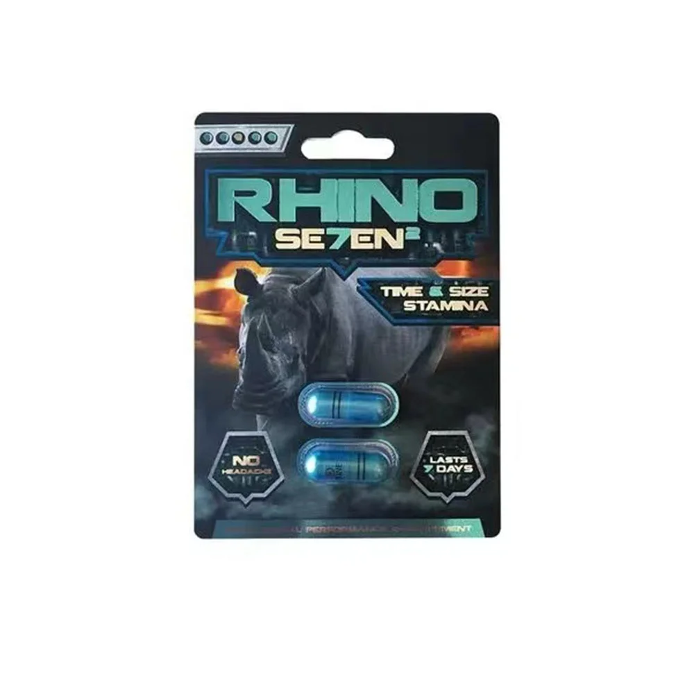 Custom Logo Rhino Pills Penis Enlargement Male Sexual Enhancement Pills Capsules Bottle Blister Card Display Box Packaging