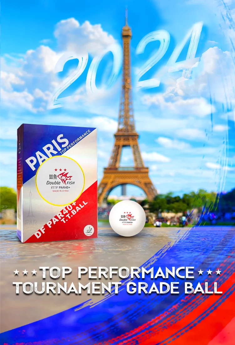 Paris Double Fish ABS Material 3 star  Ping Pong Balls 40mm V40+ Durable Table Tennis Balls with ITTF Approve