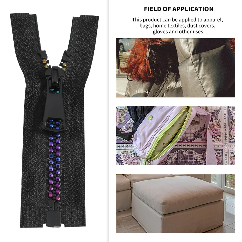 OCO Custom rainbow heart Jacket Cremalleras Plastic Zipper 10 8 5 3 Vislon Zipper Fermeture Eclair open End Resin Zippers