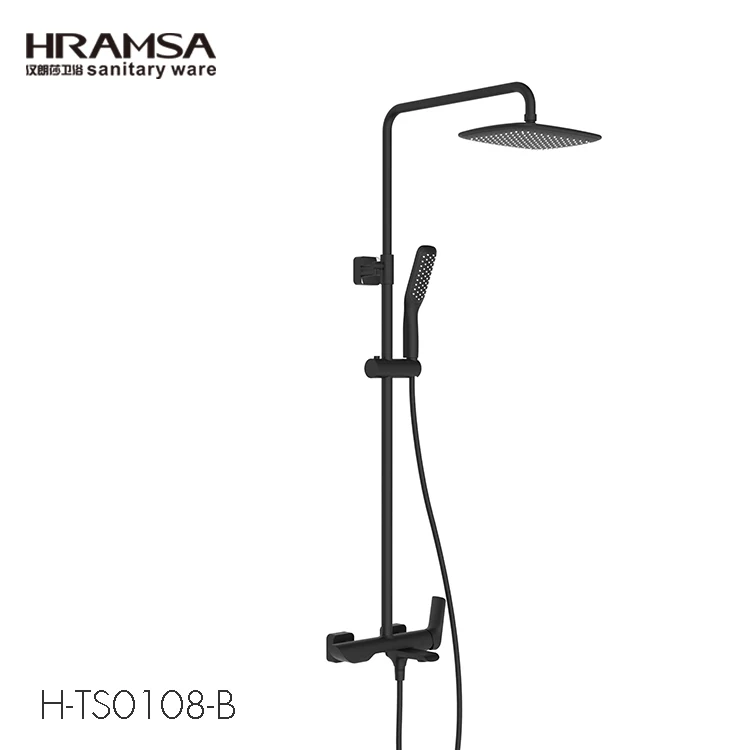 Matt black H-TS0108 Shower Mixer Set  with competitive prices brass shower mixer