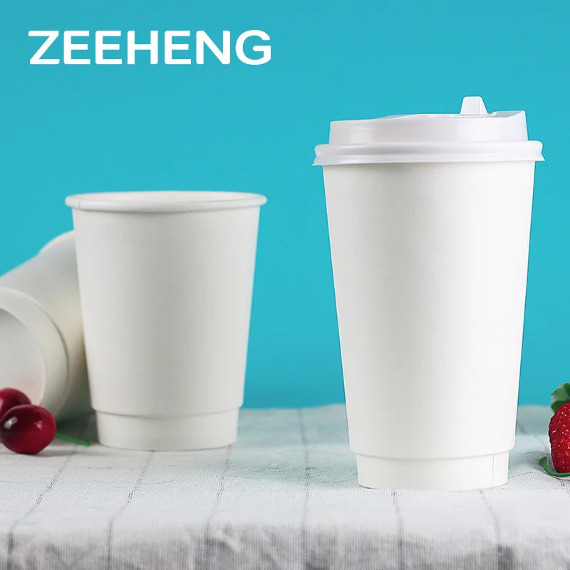 Food grade factory directly sale double wall white paper cups for coffee