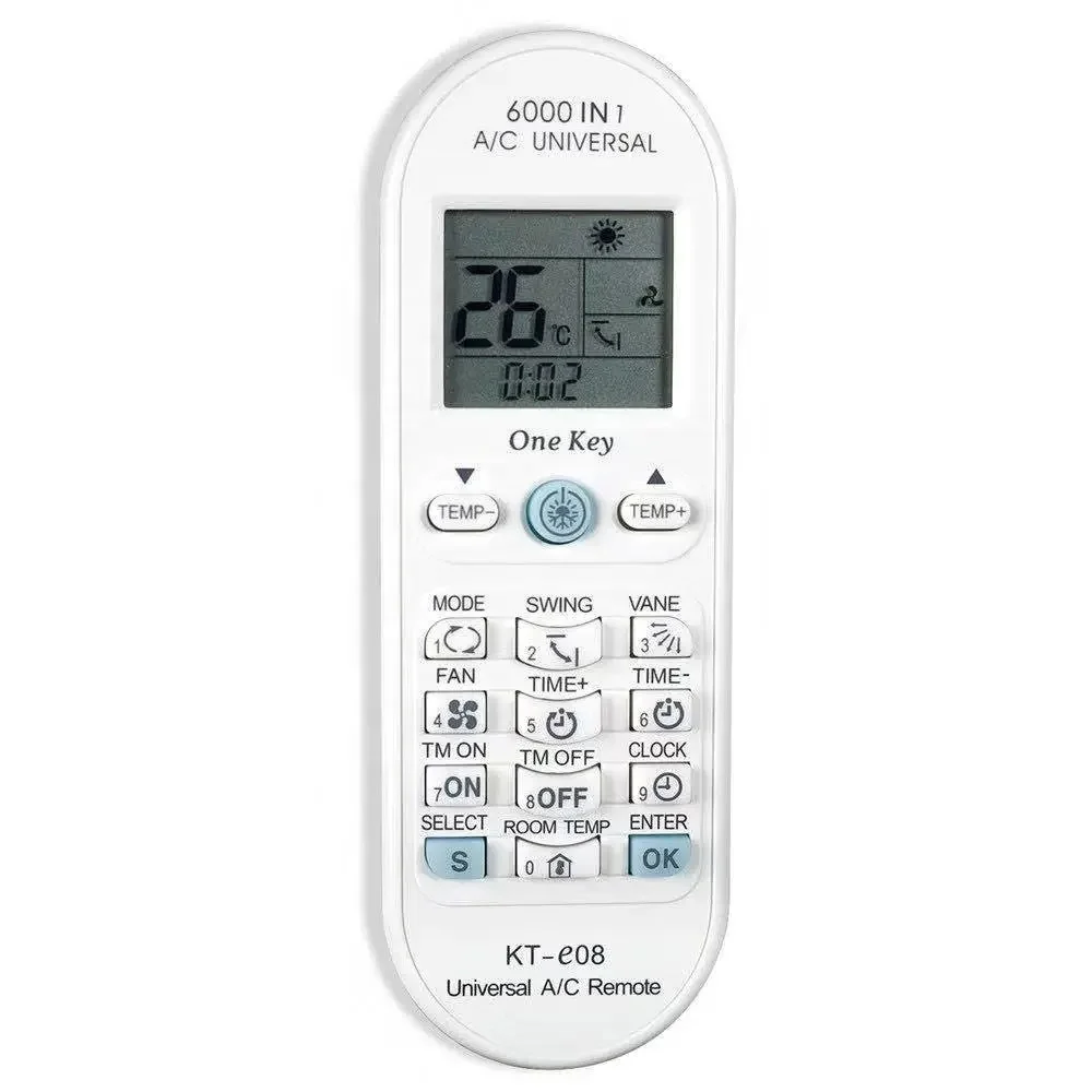 Universal KT-E08 Air Conditioner Remote Control fit for Toshiba Panasonic Sanyo Fujitsu 6000 In 1 One Key Series