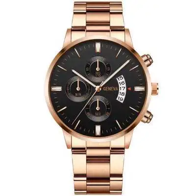 Factory Direct Sale Novelty Classic Clock Custom Logo Multifunction Chronograph men Quartz Watch Stainless Steel Band 37