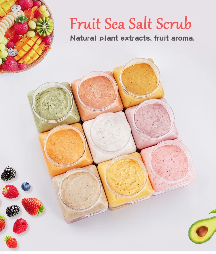 Private Label OEM Organic Exfoliating Face Scrub Deep Cleansing Whitening Fruit Body Scrub
