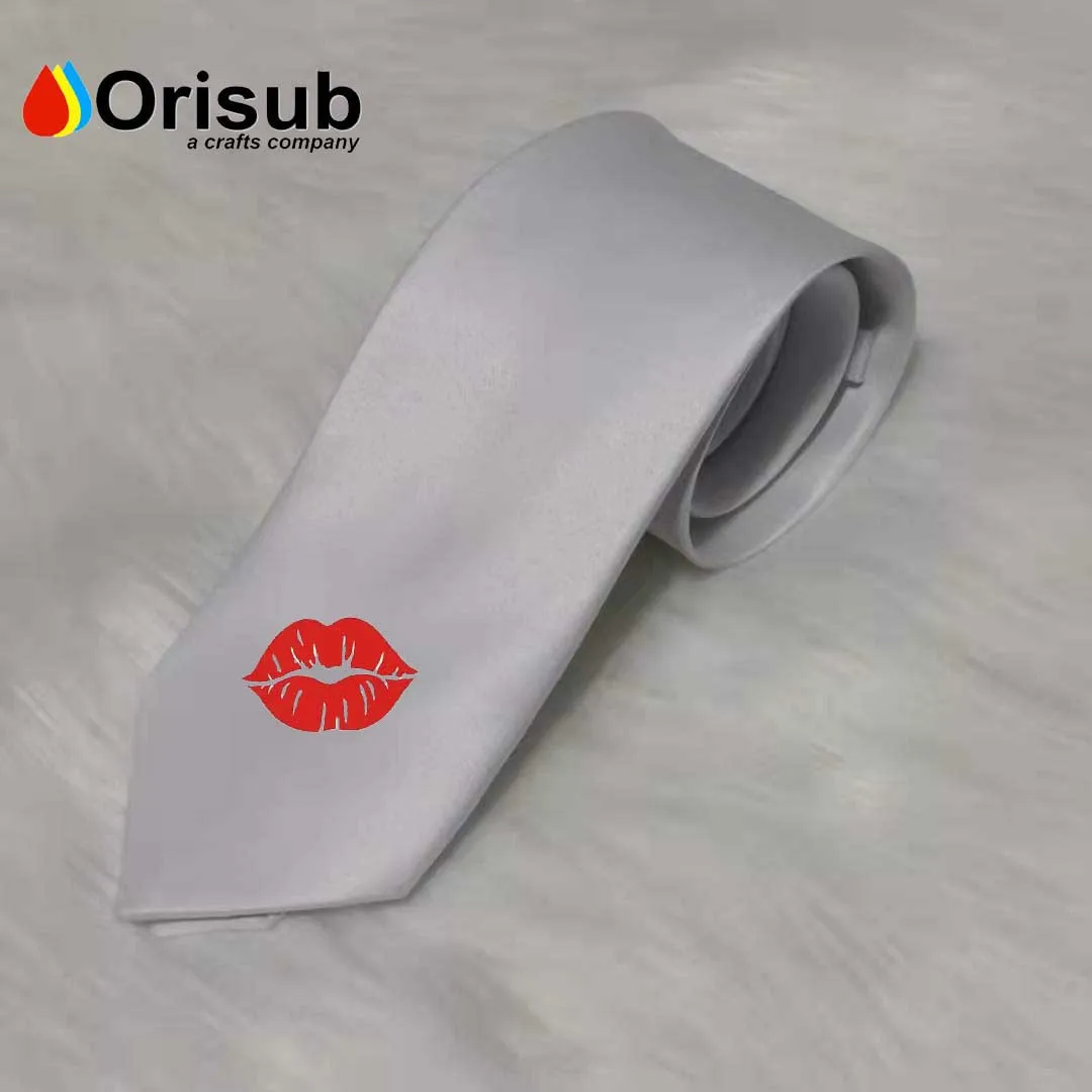 Персонализированный полиэстер белый простой галстук сублимационный для Дня