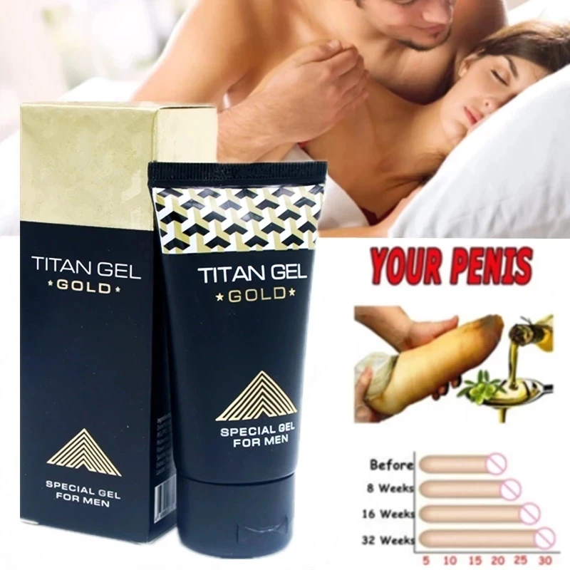 Гель для увеличения мужского пениса TITAN XXL крем размер продукт эрекции афродизиак интимный удлинитель усилитель золото