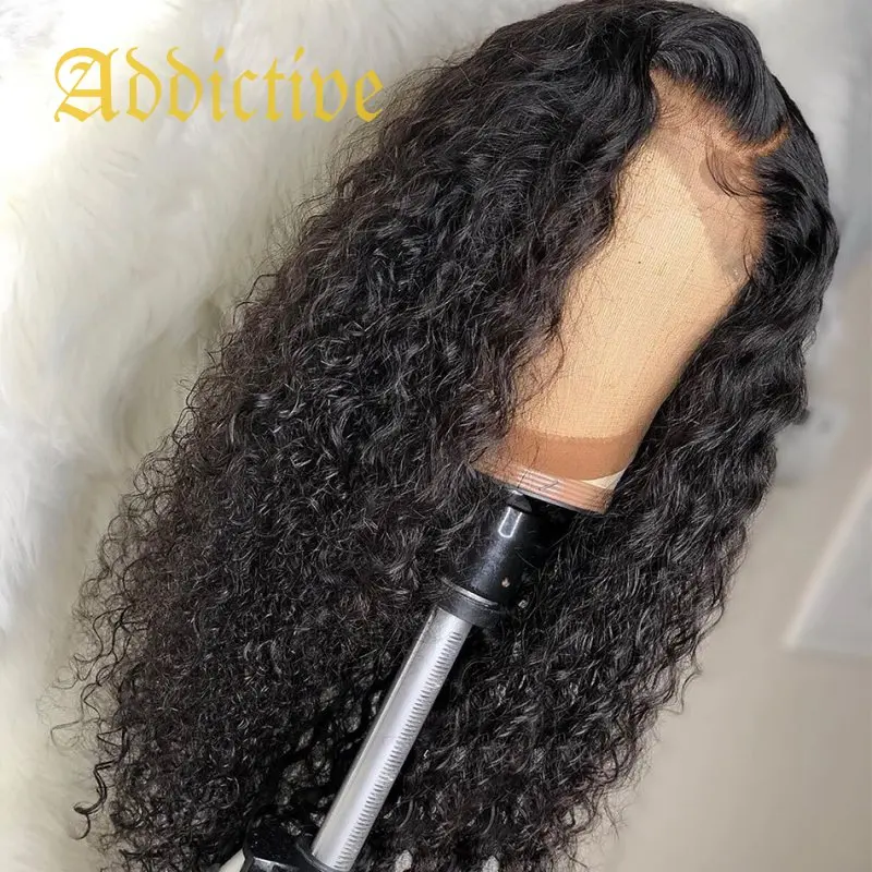 Addictive 28 30 Inch 13x4 Lace Front human hair Wig With Baby Hair Brazilian Curly Wigs For Black Women Deep Wave Frontal