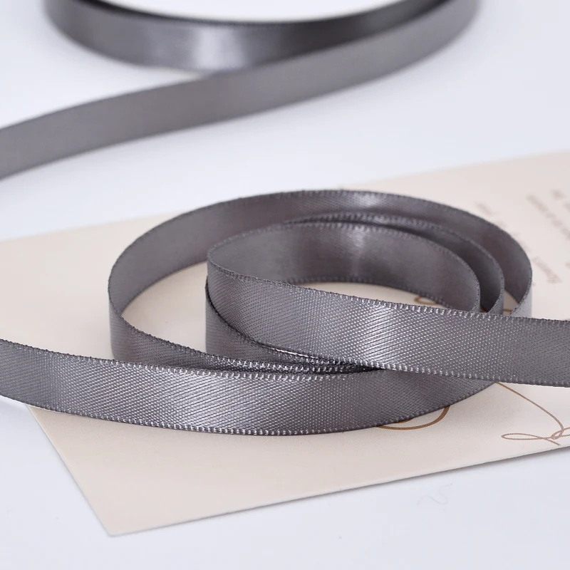 Ribest Black And White Double Faced Satin Ribbon For Gift Packaging 9MM Wholesale