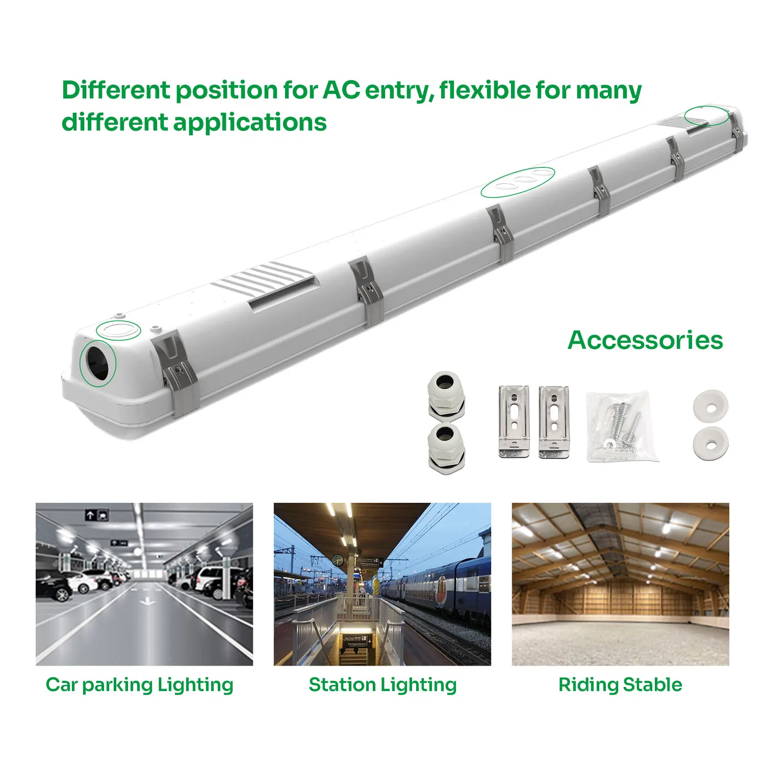 EU Warehouse tri proof batten light IP66 waterproof five year warranty strip led batten light
