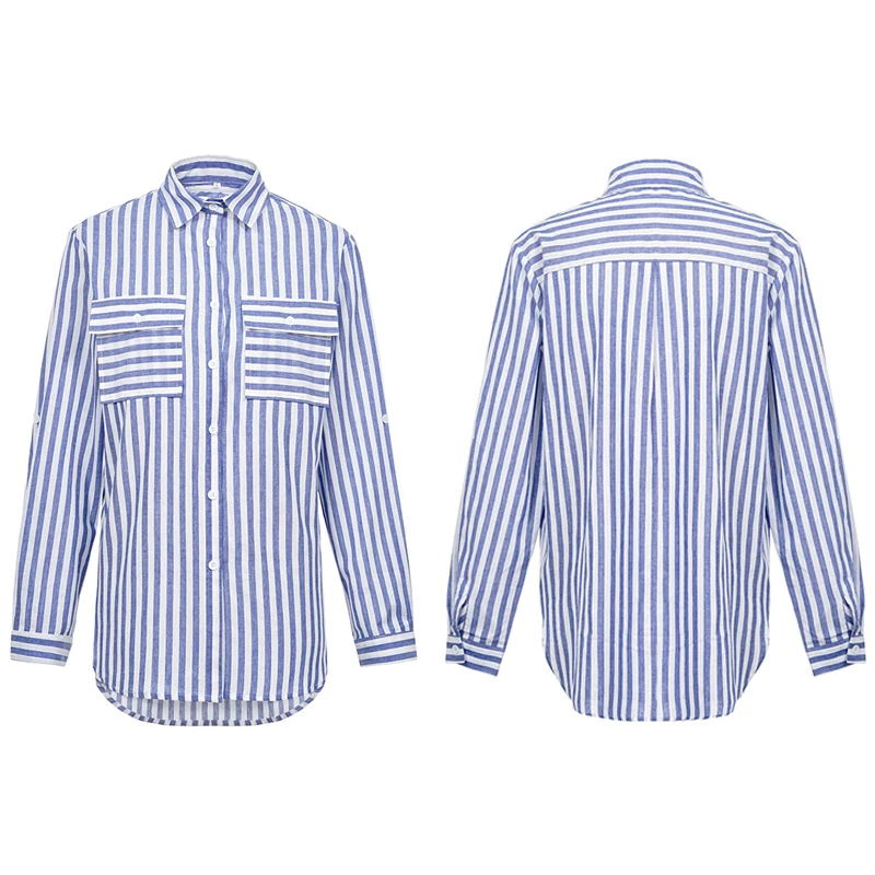 TONGYANG Blouse Women Casual Striped Shirts Ladies Fashionable Blouses Casual Office Blouses Tops
