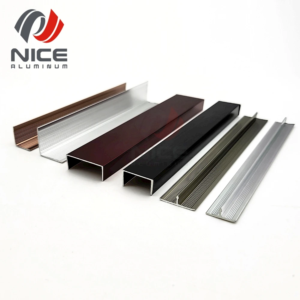 Manufactory Aluminum Alloy Decorative Strip T Edge Profile Metal Tile Trim Decoration Strips