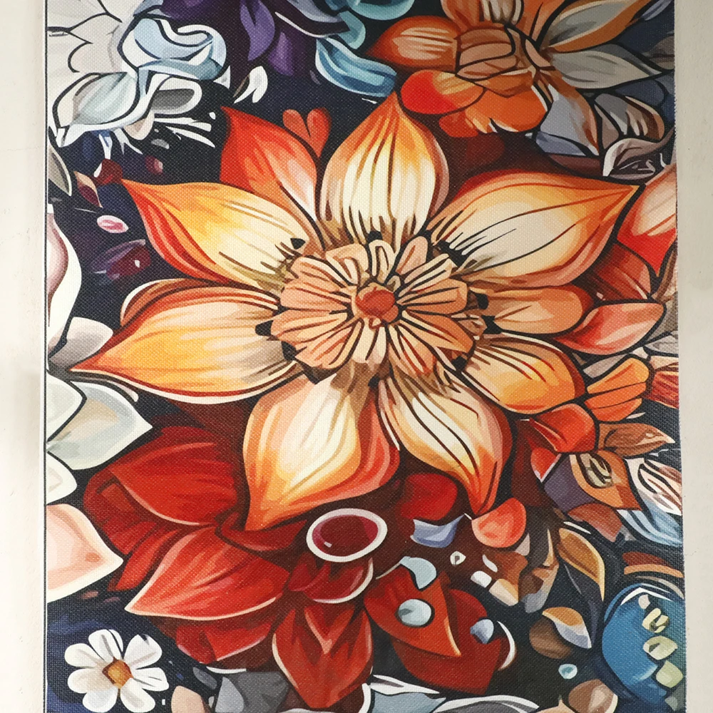 Boho Tapestry Wall Hanging Flower Tapestry With Fringe Narrow Vertical Hanging Wall Art Living Room Home Decor