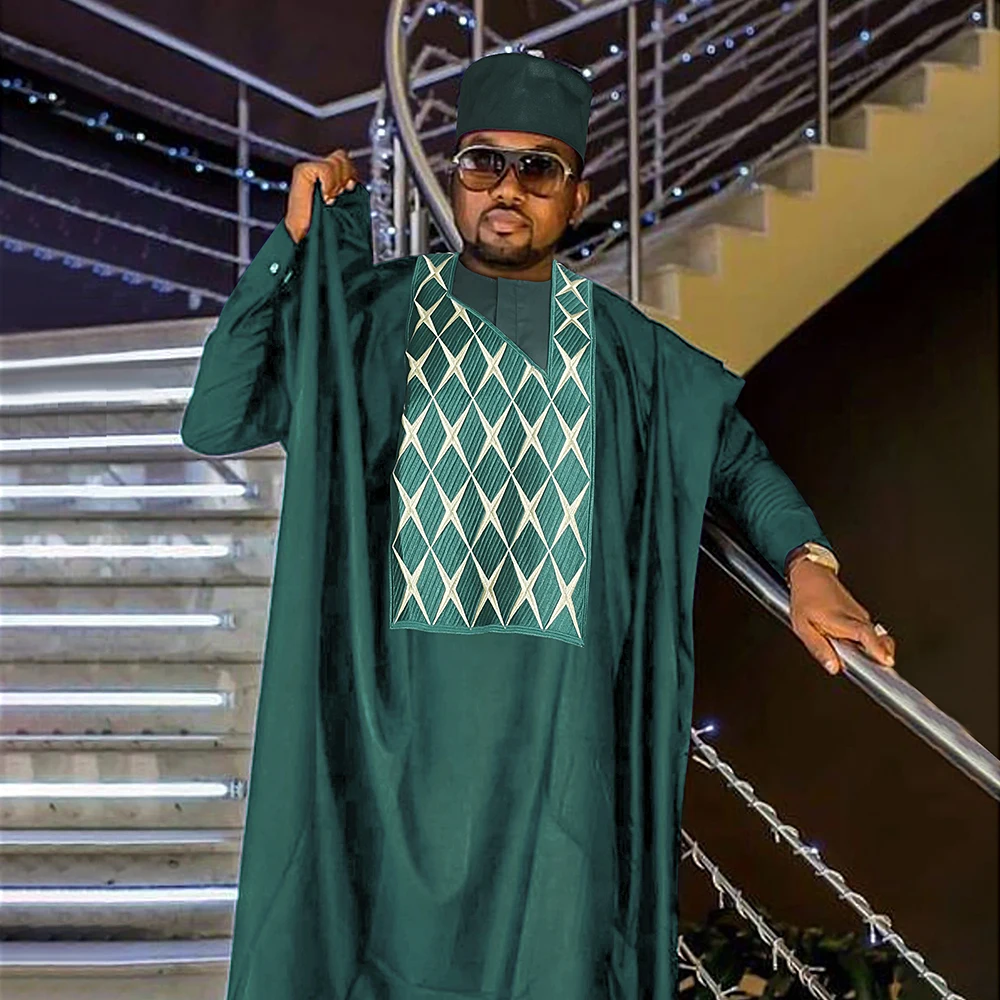 H & D African Dashiki Clothing For Men 3 PCS Set Wear For Party Attire