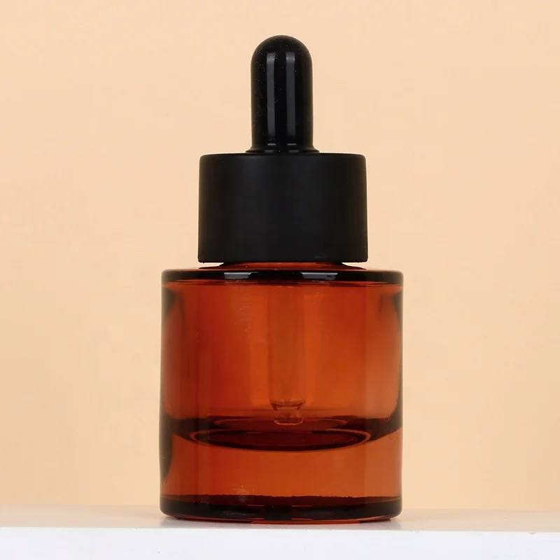 LZ Pack Promotion High Grade Dark Brown Thick Bottom Dropper Bottle Face Serum Packaging 1oz 30ml Glass Oil Dropper Bottle