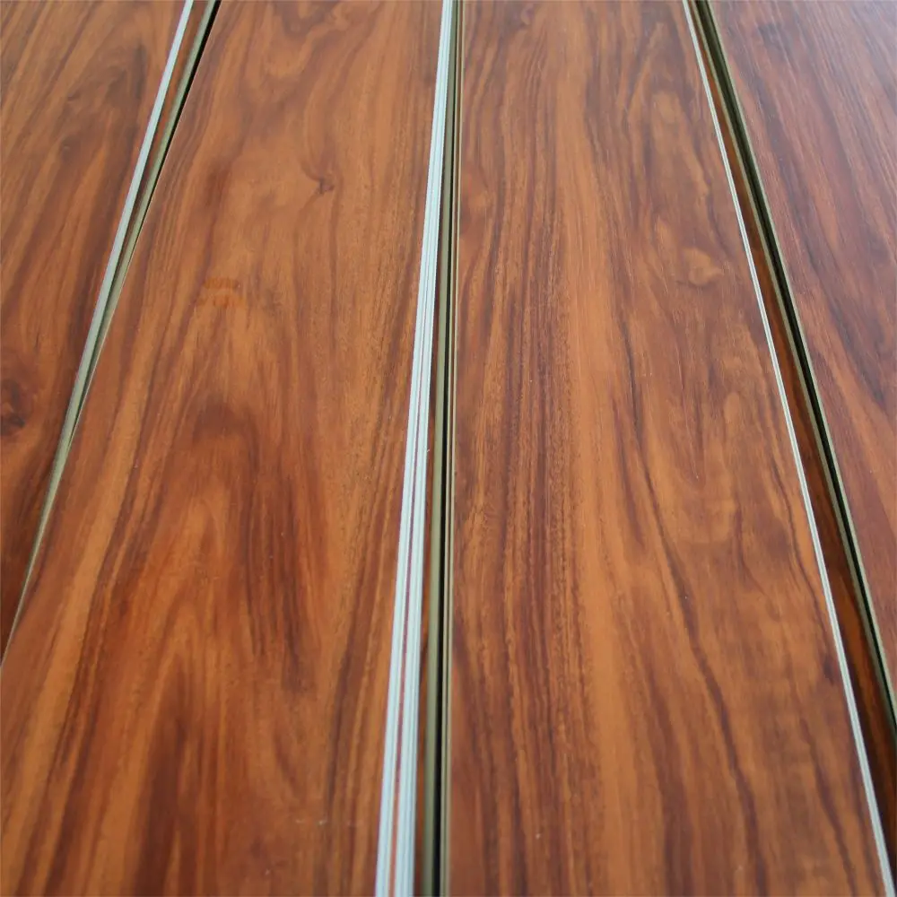 Smooth Wood Laminate Flooring Cheap Building Material-MDF HDF 7mm 8mm 10mm 12mm