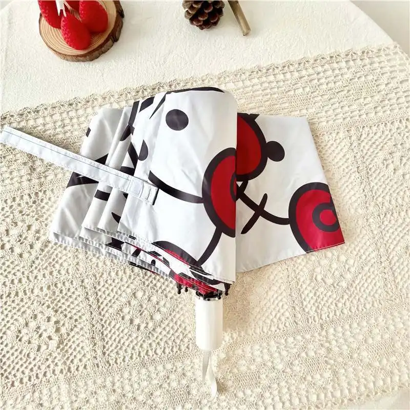 Botu Wholesale Kawaii Hello Kt Girls Umbrella Cartoon Rain Umbrella Amine Sunscreen Folding Portable UV Umbrella