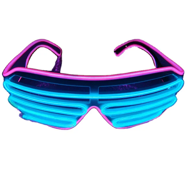 Customized Two-Color EL Glasses Music Activated Neon Glow Light Up Glasses for Wedding