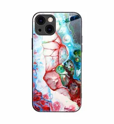 Tempered Glass TPU PC Anime Print Shiny Phone Case for iPhone 7 8 XS 11Pro Back Cover for A51 A71 A22 5G Cases