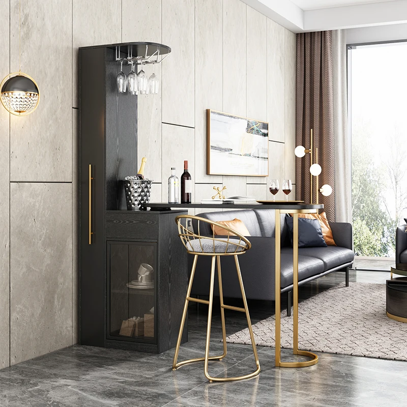 Multi-layers Modern Design Wood Extendable Corner White Bar Wine Drinks Storage Cabinet Living Room Furniture