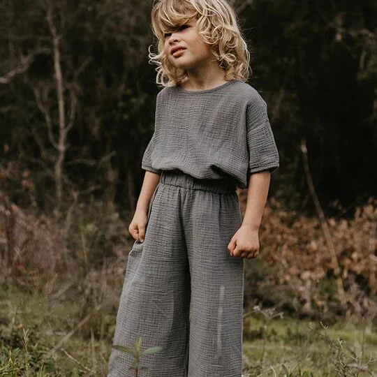 custom 100% Cotton Muslin baby clothes sets Infant short sleeve outfit Baby Girl clothing Set