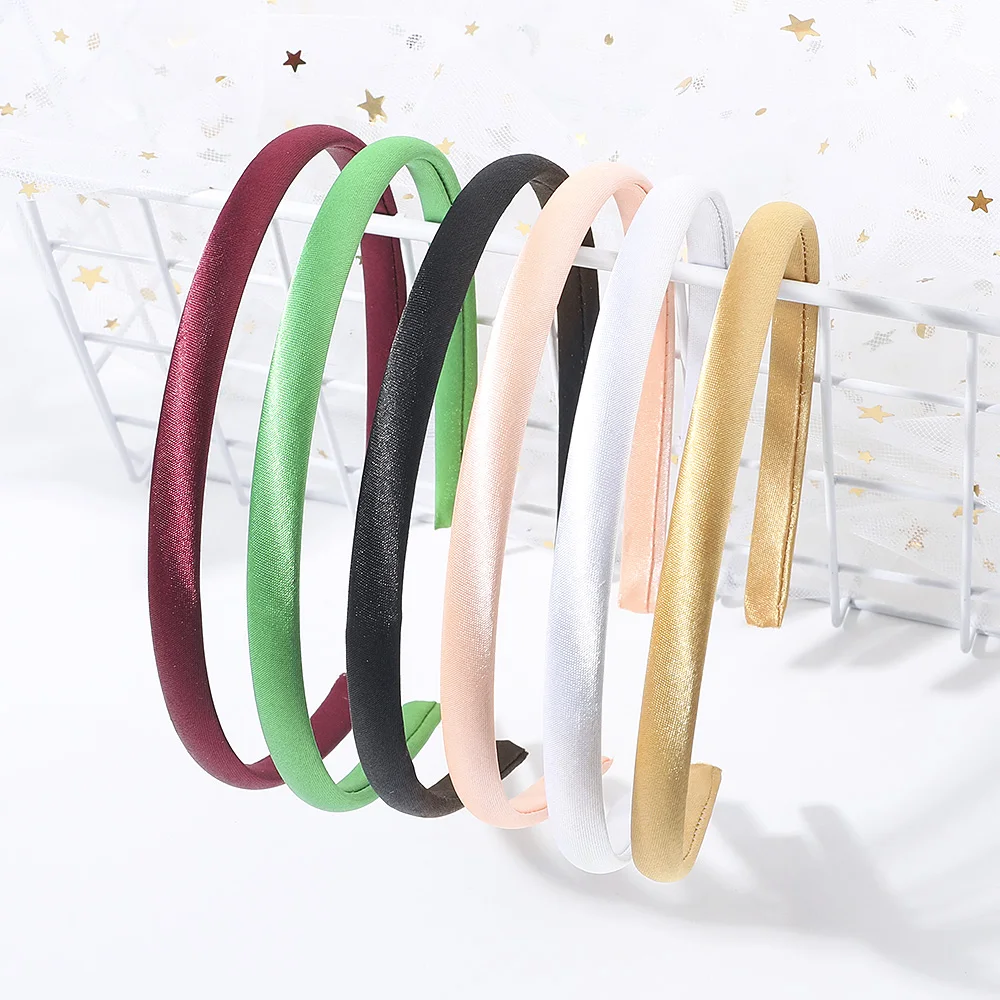 1cm width satin headband  solid color cheap hair accessory