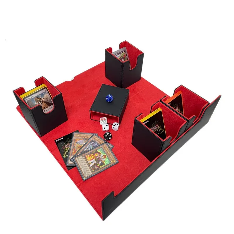 Yu-Gi-Oh! Card Deck Box With Dice Tray 5-In-1Pu Leather Card Holder Fashion Strong Magnetic Closure Hold 400+ Sleeveless Card