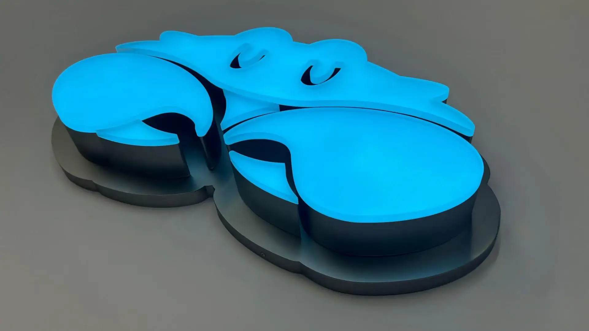 3D Acrylic Crab Sign with LED Lighting for Wall Decor Custom Animal Shape Front-lit Display for Restaurant