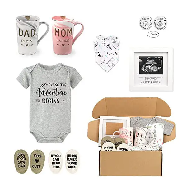 Nicro Gender Reveal Mug Ultrasound Frame Decision Coin Party Favor Set Baby Shower Perfect Essential New Parents Pregnancy Gift