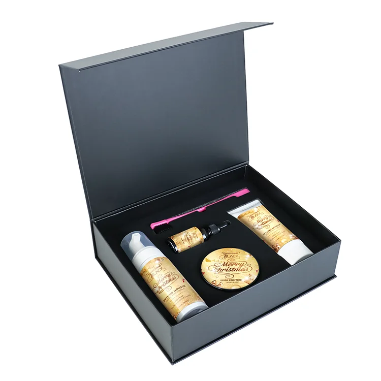 Custom Christmas Luxury Hair Styling Treatment Gift Box Set Private Label Hair Growth Oil Without Alcohol And Crutly Free