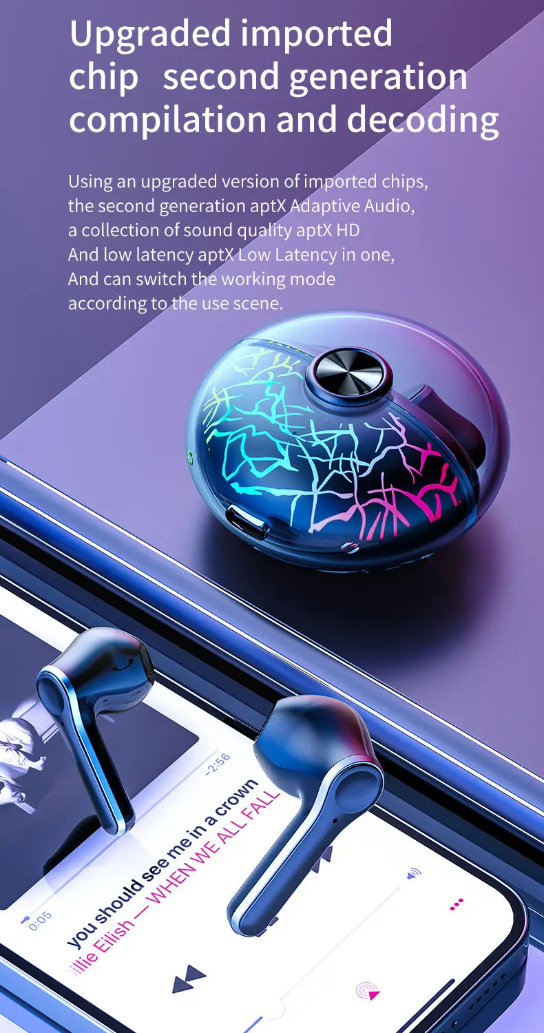 2022 New Boat Me62 Pro Color Digital Display Earphone Wireless Type-c Hd Call True Stereo Gaming Earphones Headphones