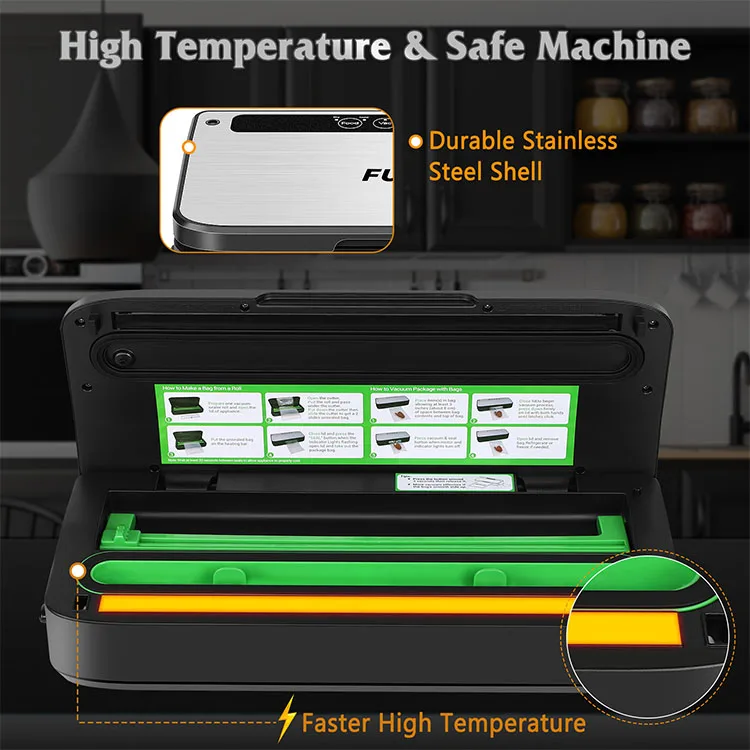 Strong Suction Vacuum Sealer Packing Machine Automatic Home Use Food Vaccum Sealer Kitchen Packer