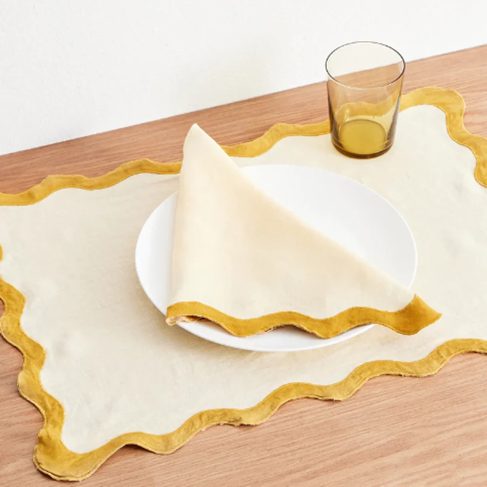 Салфетка с краями гребешка, моющиеся салфетки из льняной ткани для свадьбы, чайное полотенце с отделкой из гребешка для вечеринки, ресторана