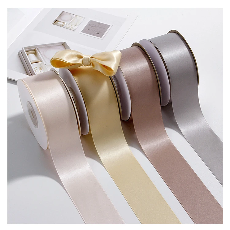 Factory Supplies Silkly Custom Logo Ribbon Bow Satin Printed Wedding Gift Cake Boxes Ribbons
