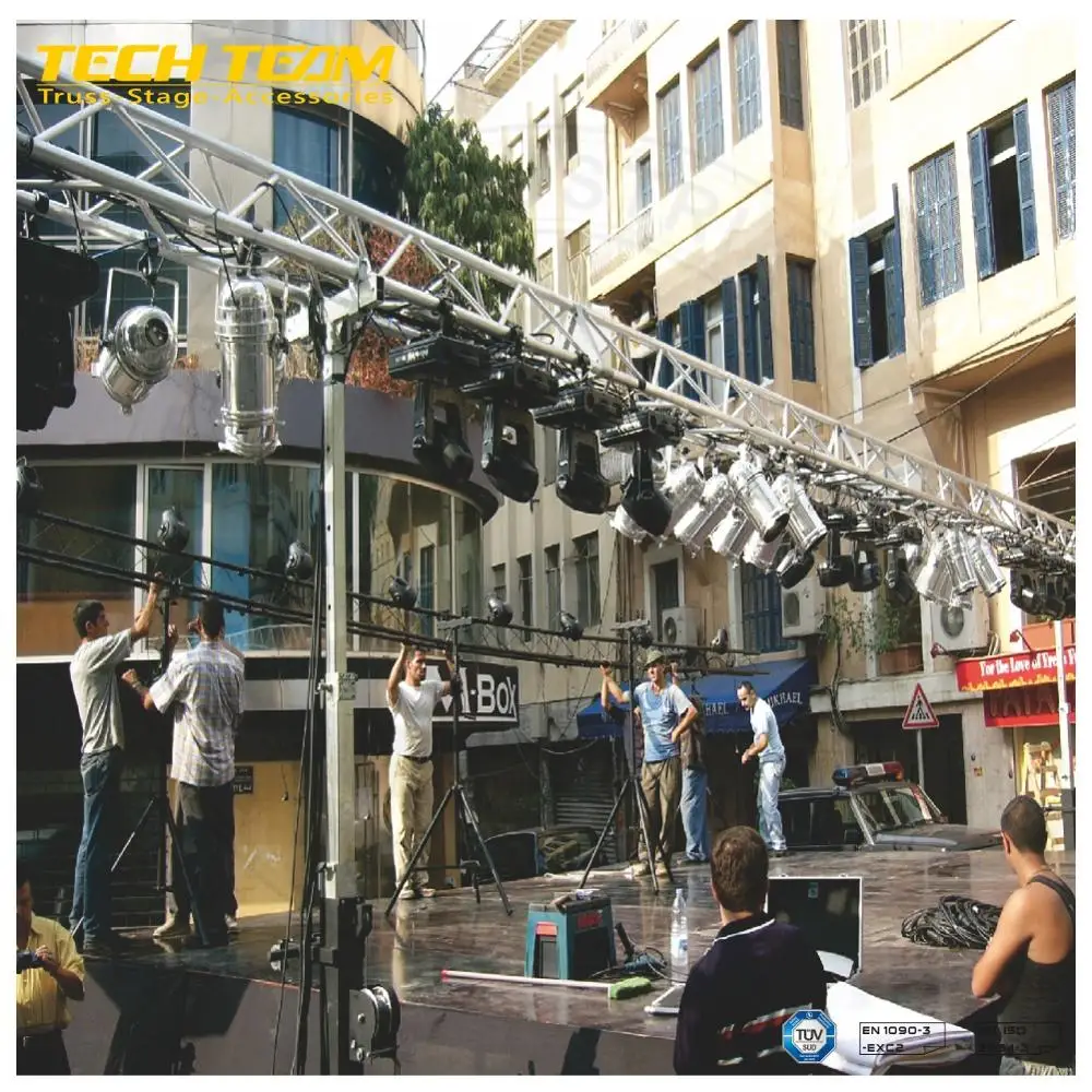 Aluminum Stage Legs Height Adjustable 6.5 Meter Truss Crane Light Line Array Tower 200kg Load